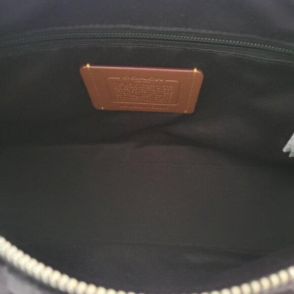 Coach CAJ86 Finn Crossbody Signature Denim Messenger Bag Black Mens - Picture 8 of 8